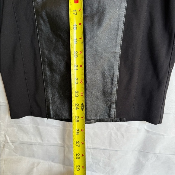BEBE Black Leather/ fabric Pencil Skirt size 2 - Picture 9 of 13
